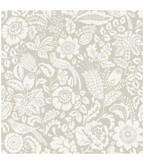 4147-27361 - Marta Beige Floral Trail Wallpaper-Haberdashery by A Street