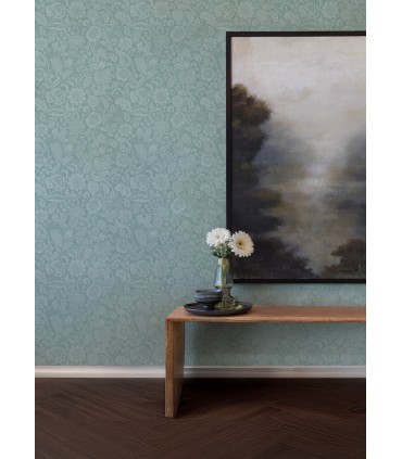 4147-27363 - Marta Teal Floral Trail Wallpaper-Haberdashery by A Street