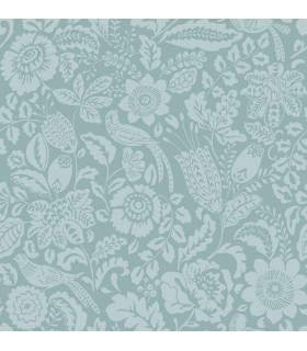 4147-27363 - Marta Teal Floral Trail Wallpaper-Haberdashery by A Street