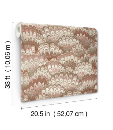 4147-27376 - Octavia Ruby Marbled Ink Wallpaper-Haberdashery by A Street