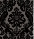 4147-87391 - Shadow Black Flocked Damask Wallpaper-Haberdashery by A Street