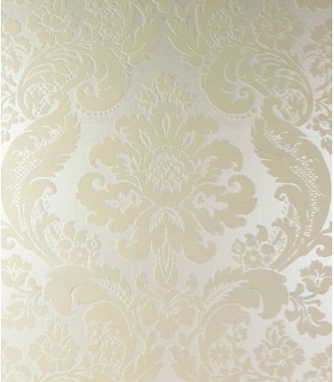 4147-87390 - Shadow Cream Flocked Damask Wallpaper-Haberdashery by A Street