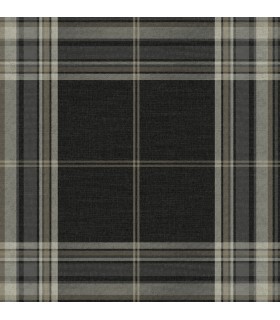 4147-27388 - Westley Black Plaid Wallpaper-Haberdashery by A Street
