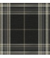 4147-27388 - Westley Black Plaid Wallpaper-Haberdashery by A Street