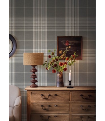 4147-27384 - Westley Grey Plaid Wallpaper-Haberdashery by A Street