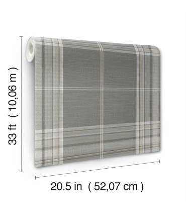 4147-27384 - Westley Grey Plaid Wallpaper-Haberdashery by A Street