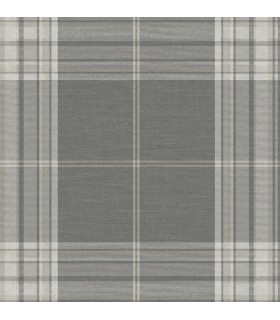 4147-27384 - Westley Grey Plaid Wallpaper-Haberdashery by A Street