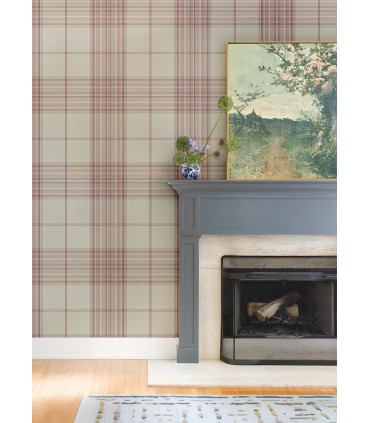 4147-27385 - Westley Magenta Plaid Wallpaper-Haberdashery by A Street