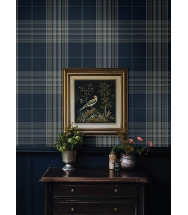 4147-27386 - Westley Navy Plaid Wallpaper-Haberdashery by A Street