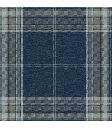 4147-27386 - Westley Navy Plaid Wallpaper-Haberdashery by A Street