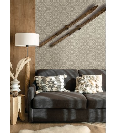 4142-72659 - Camp Blanket Silver Wallpaper-Chesapeake