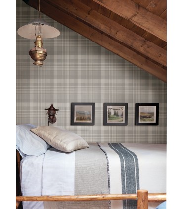 4142-72634 - Dutton Plaid Grey Wallpaper-Chesapeake
