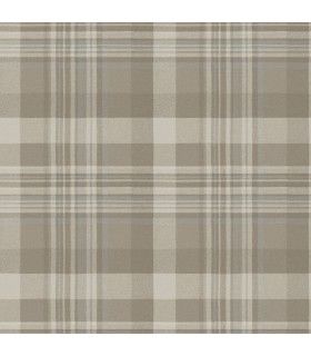 4142-72633 - Dutton Plaid Light Brown Wallpaper-Chesapeake