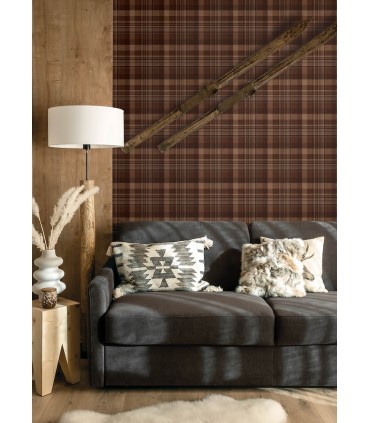 4142-72636 - Dutton Plaid Rust Wallpaper-Chesapeake