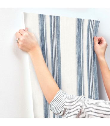 4142-72600 - Loom Spun Indigo Wallpaper-Chesapeake