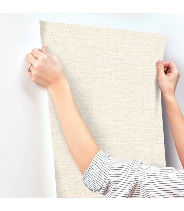 4142-72650 - Plaited Grass Cream Wallpaper-Chesapeake