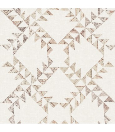 4142-72629 - Scrap Quilt Brown Wallpaper-Chesapeake