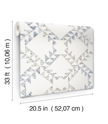 4142-72628 - Scrap Quilt Denim Wallpaper-Chesapeake