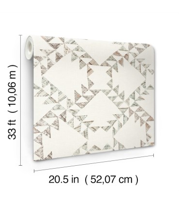 4142-72631 - Scrap Quilt Light Brown Wallpaper-Chesapeake