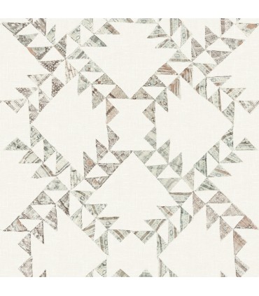 4142-72631 - Scrap Quilt Light Brown Wallpaper-Chesapeake
