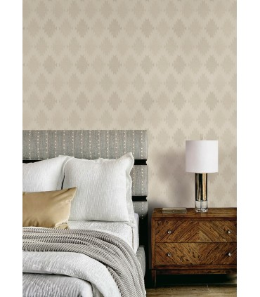 4142-72662 - Stitched Heirloom Khaki Wallpaper-Chesapeake