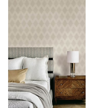 4142-72664 - Stitched Heirloom White Wallpaper-Chesapeake