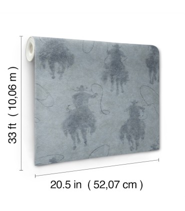 4142-72637 - Stockman Silhouette Blue Wallpaper-Chesapeake