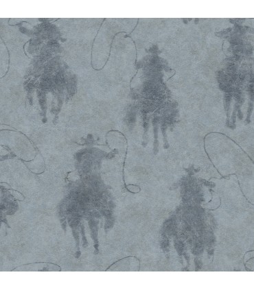 4142-72637 - Stockman Silhouette Blue Wallpaper-Chesapeake