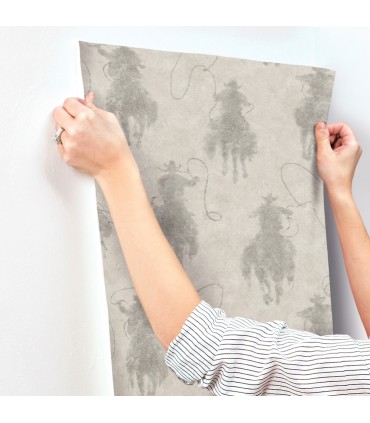 4142-72639 - Stockman Silhouette Grey Wallpaper-Chesapeake