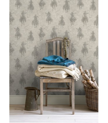 4142-72639 - Stockman Silhouette Grey Wallpaper-Chesapeake