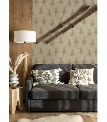 4142-72640 - Stockman Silhouette Khaki Wallpaper-Chesapeake