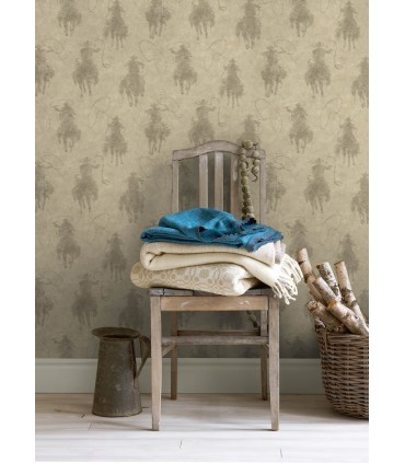 4142-72640 - Stockman Silhouette Khaki Wallpaper-Chesapeake