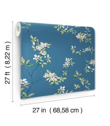 ZA8072 - April Blossom Cobalt Wallpaper-Tea Garden 2