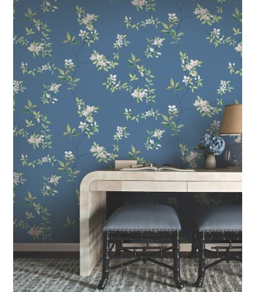 ZA8072 - April Blossom Cobalt Wallpaper-Tea Garden 2