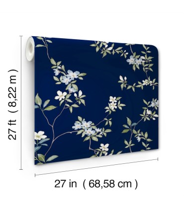 ZA8071 - April Blossom Navy Wallpaper-Tea Garden 2