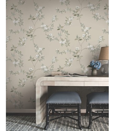 ZA8075 - April Blossom Taupe Wallpaper-Tea Garden 2