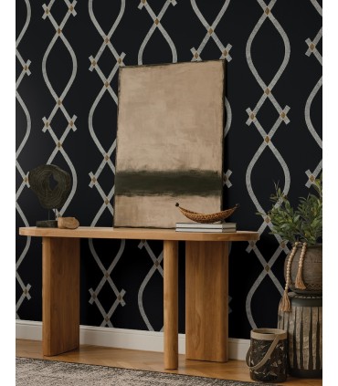 ZA8031 - Ellena Black Wallpaper-Tea Garden 2