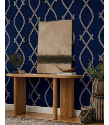 ZA8032 - Ellena Navy Wallpaper-Tea Garden 2