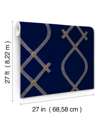 ZA8032 - Ellena Navy Wallpaper-Tea Garden 2