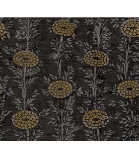 ZA8017 - French Marigold Black & Gold Wallpaper-Tea Garden 2