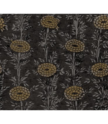 ZA8017 - French Marigold Black & Gold Wallpaper-Tea Garden 2