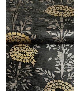 ZA8017 - French Marigold Black & Gold Wallpaper-Tea Garden 2
