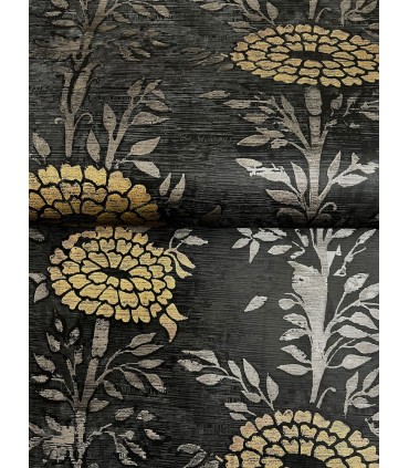 ZA8017 - French Marigold Black & Gold Wallpaper-Tea Garden 2