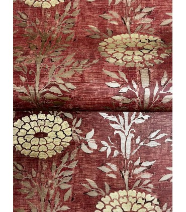 ZA8019 - French Marigold Red & Gold Wallpaper-Tea Garden 2
