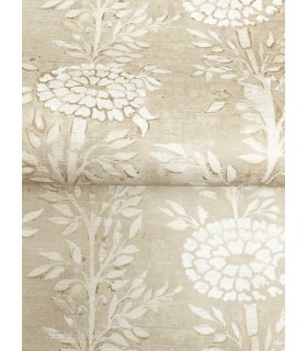 ZA8018 - French Marigold Taupe & Gold Wallpaper-Tea Garden 2