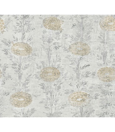 AF6516 - French Marigold White & Gold Wallpaper-Tea Garden 2
