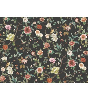 ZA8038 - Kimora's Garden Black Wallpaper-Tea Garden 2