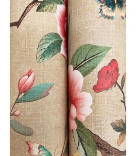 ZA8037 - Kimora's Garden Linen Wallpaper-Tea Garden 2