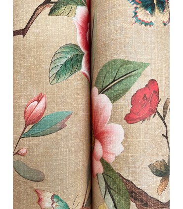 ZA8037 - Kimora's Garden Linen Wallpaper-Tea Garden 2