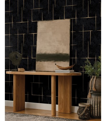 ZA8054 - Malia Gold & Black Wallpaper-Tea Garden 2